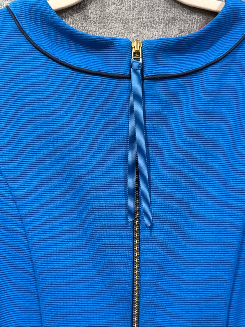 Boden Mia Ottoman Ribbed Blue Shift Dress Size 6R 3/4 Sleeve Pockets EUC - Picture 7 of 11
